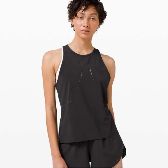 Lululemon Find Your Pace Tank Black Reflective Women's Size 6 - Picture 1 of 3